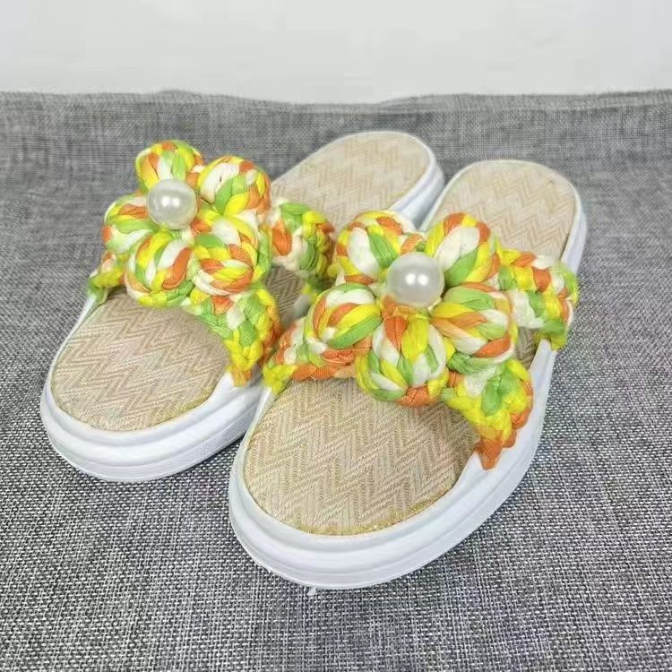 Linen sandals handmade slippers summer cool slippers