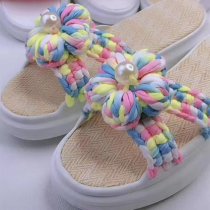 Linen sandals handmade slippers summer cool slippers