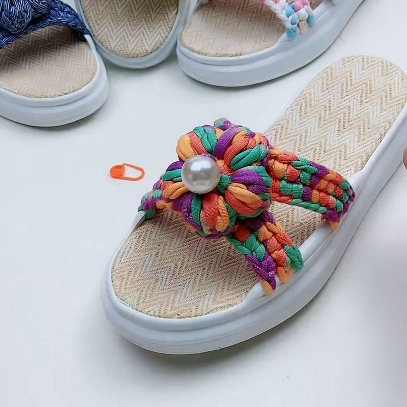 Linen sandals handmade slippers summer cool slippers